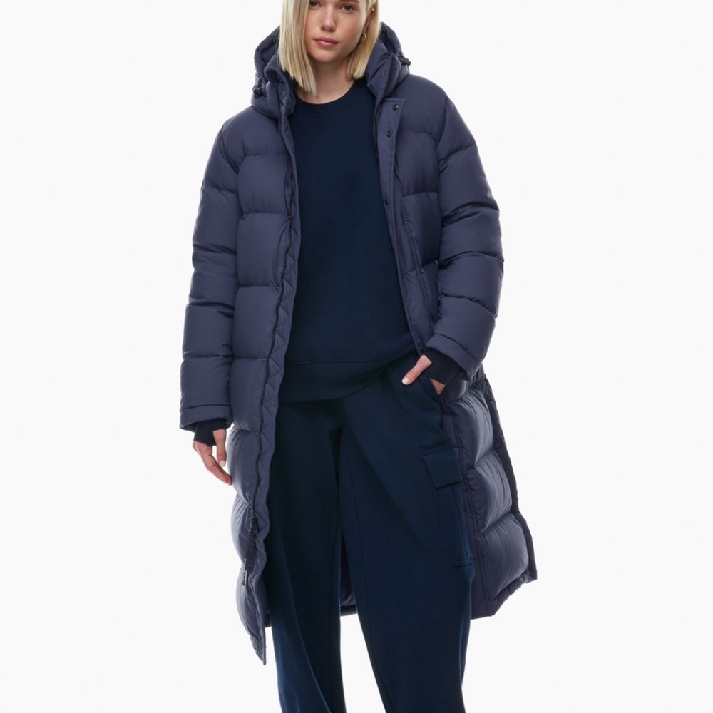 Aritzia Long Super Puff Ink Navy